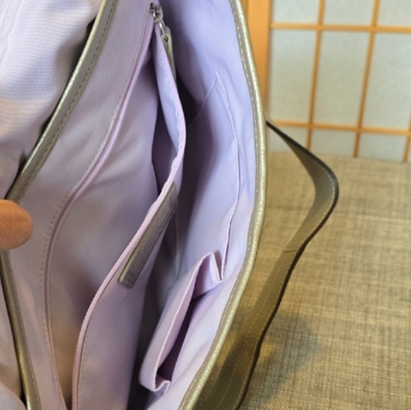 Coach Metallic Leather Flap Duffle Bag - Picture 4 of 13